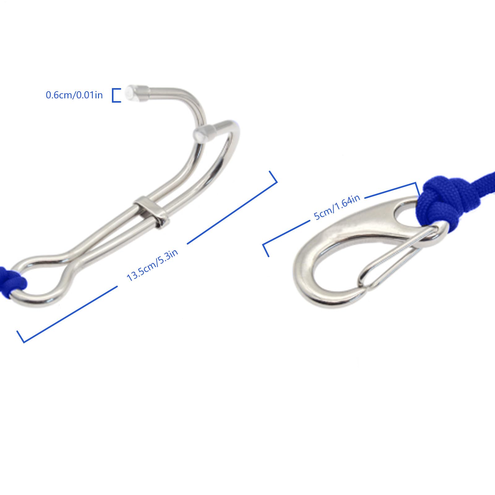 Ganchos para Buceo en Cuevas, Ganchos para arrecifes de Buceo,Ganchos de Buceo de Doble Gancho de Acero Inoxidable | Equipo de Seguridad, diseño de Junta tórica, Cuerda de Seguridad