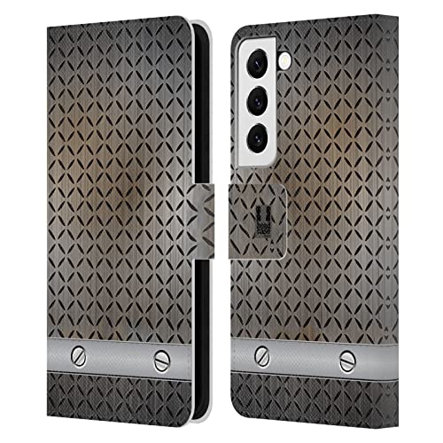 Étui cuir Galaxy S22 5G Head Case Designs motif texture industrielle acier