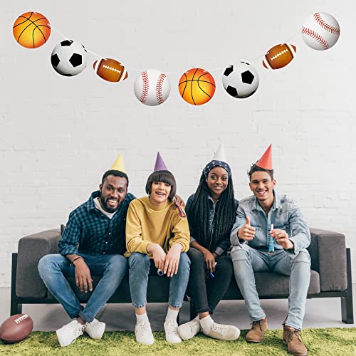 6 Pieces Sports Theme Banner Baseball Football Basketball Soccer Sports Banner Bunting Hanging Banners Sports Party Decorations For Sports Theme Decor Birthday Party Supplies #TOP4