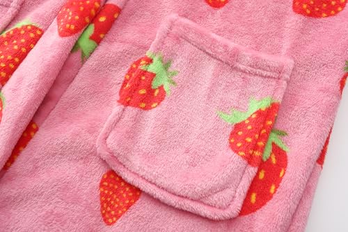 Girls Soft Fleece Robes Plush Hooded Bathrobes Sleepwear for Kids 2-16 Years4