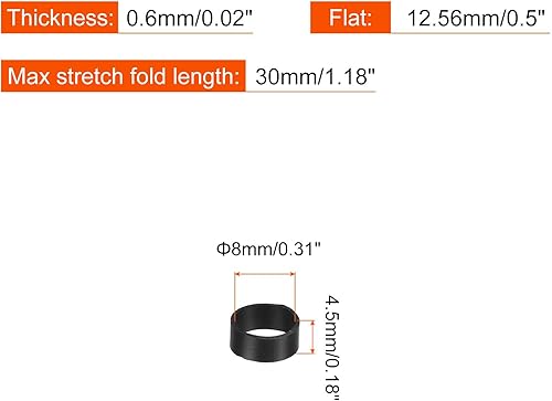Vista 47 de PATIKIL Bandas de goma de silicona, 50 piezas antideslizantes de 0.9 pulgadas, color negro plano para envolver cables, envolturas de bolsas, arte