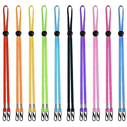 10 Pack Adjustable Length Face Mask Lanyard, Handy & Convenient Safety Mask Holder Hanger Rest for Kids Women Men Senior Adults ,Rainbow Color (Rainbow10)