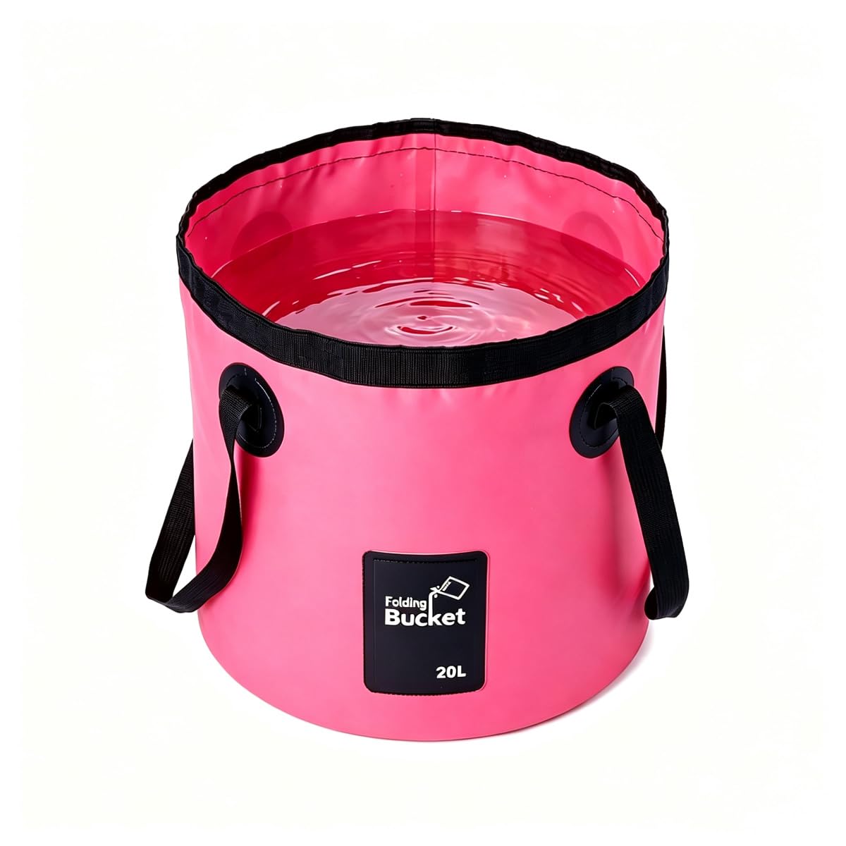 20L Folding Water Bucket, Outdoor Sports Lightweight Portable Collapsible Bucket, for Camping Hiking Traveling Picnic Fishing Boating Gardening Car Washing, Handy Storage Container (Pink, 20L)