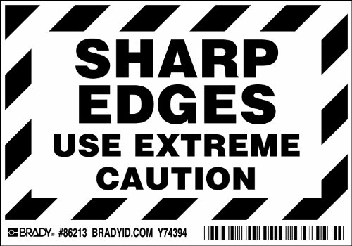 Étiquette de sécurité Sharp Edges Use Extreme Caution Brady 86213 lot de 5