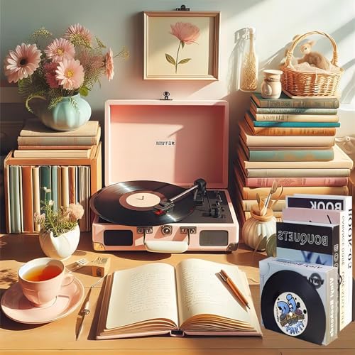 Seventwofive Modern Book Ends For Shelves, Retro Vinyl Record Design Bookends Decorative Bookends For Vintage Lovers,Fancy Modern Decorative Book Accessories To Hold Books Firmly On Bookshelf thumb #2