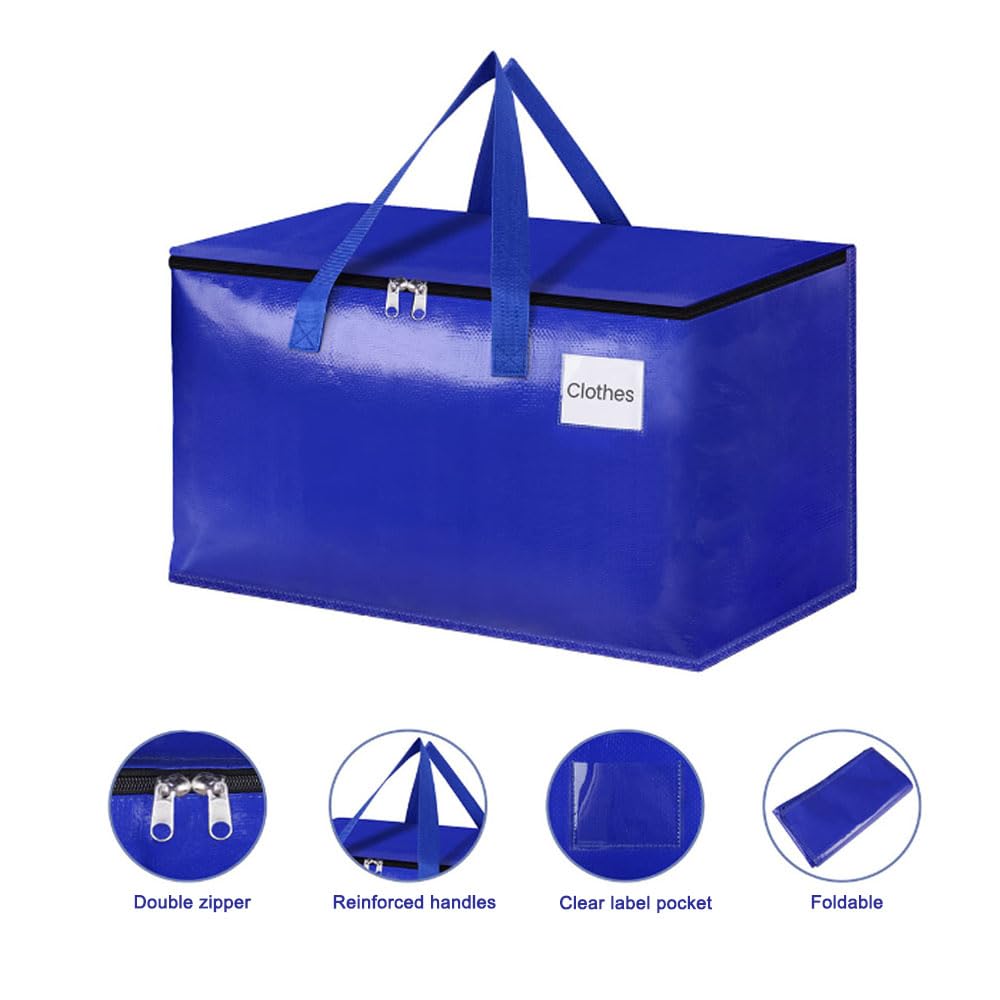 Lot de 6 sacs de rangement noirs, plus épais, imperméables et durables pour déménagement, voyage, camping