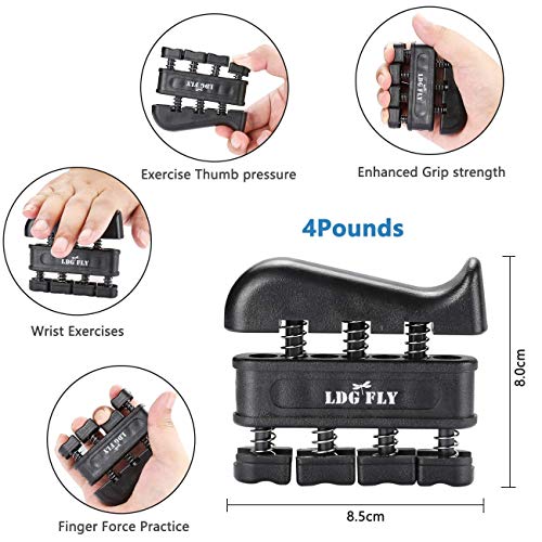 Hand Grip Strengthener Workout Kit （6 Pack） - Hand Exerciser and Grip Strength Trainer with Adjustable Hand Strengthener Finger Exerciser Finger Strecher and Hand Strength Ring - Thumbnail 7