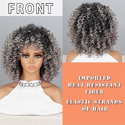 Perruque Afro Kinky Gris Argent résout le manque de volume naturel