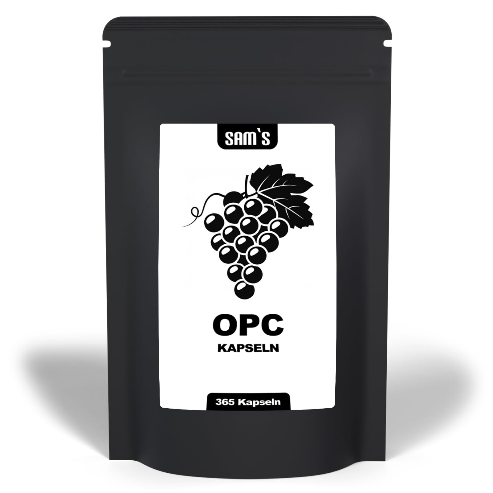 Opc Traubenkernextrakt hochdosiert - 365 hochdosiert Kapseln für ein ganzes Jahr mit 1340 mg Traubenkernextrakt je Tagesdosis und 10 mg Zinkcitrat - vegan - SAM'S