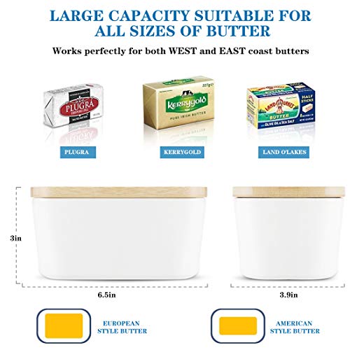 image for U-miss Large Butter Dish 22 oz (650ml), Airtight Butter Keeper Butter 