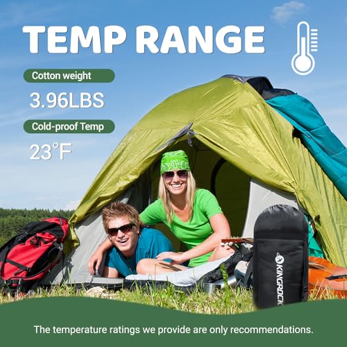 KINGROCK Bolsa de Dormir para Adultos Ligera Impermeable para Clima Frío con Bolsa de Compresión miniatura 4