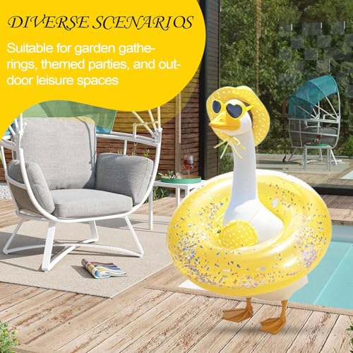 Costume de canard de jardin en résine durable pour décoration extérieure festive