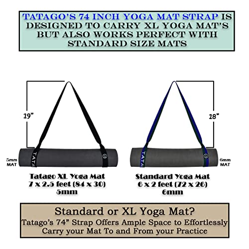 Tatago Large Yoga Mat Strap For Carrying & Stretching Strap. The Calf Stretcher & Leg Stretcher Yoga Strap For Carrying Mat… (Black) #TOP6