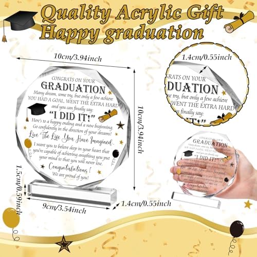 Jetec Graduation Acrylic Desk Plaque - Inspirational Decor