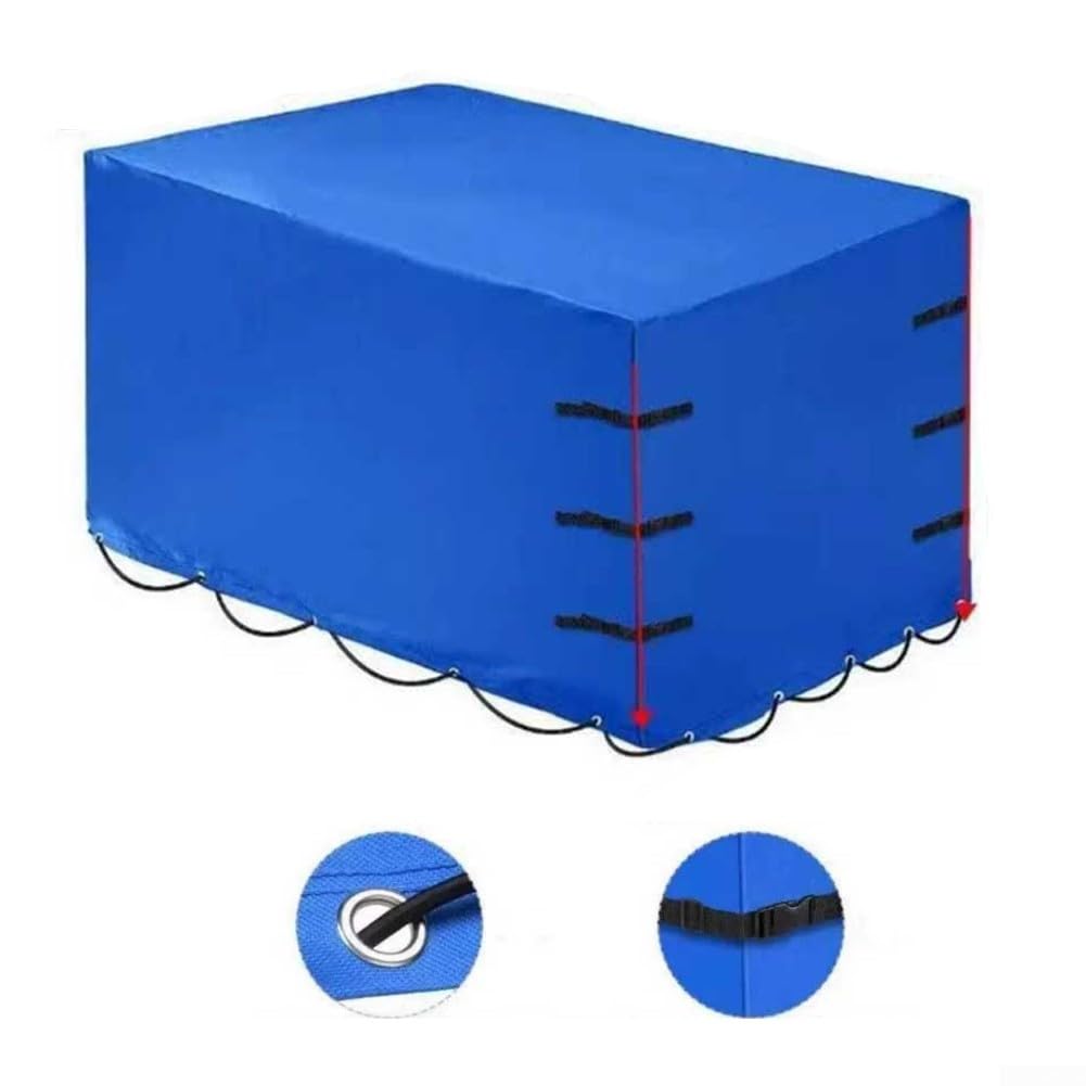 Minhe 420D Oxford wasserdichte strapazierfähige Anhängerplane mit UV-beständigem, winddichtem Design und elastischer Unterseite für Allwetterschutz im Freien (blau)