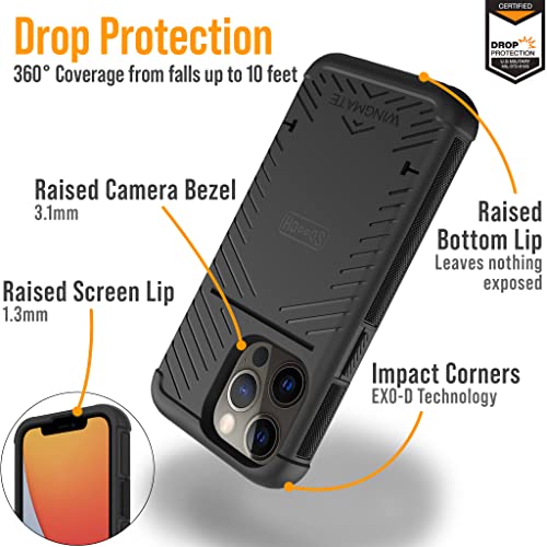 Scooch Iphone 13 Pro Case With Card Holder [Wingmate] Iphone 13 Pro Wallet Case With Card Kickstand [Slim & Minimal] 10-Foot Drop Protection, Magnetic Back For Car Mounts (Black) #TOP4