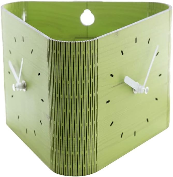 Horloge murale triangle double face moderne minimaliste de 5,51 pouces pour salon