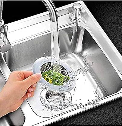 Bliss Imaashi Stainless Steel Strainer/Mesh Kitchen Drain Basin Net Basket Filter Hair Catcher Stopper Drainer Sink Jali, 10 cm (Silver) 4