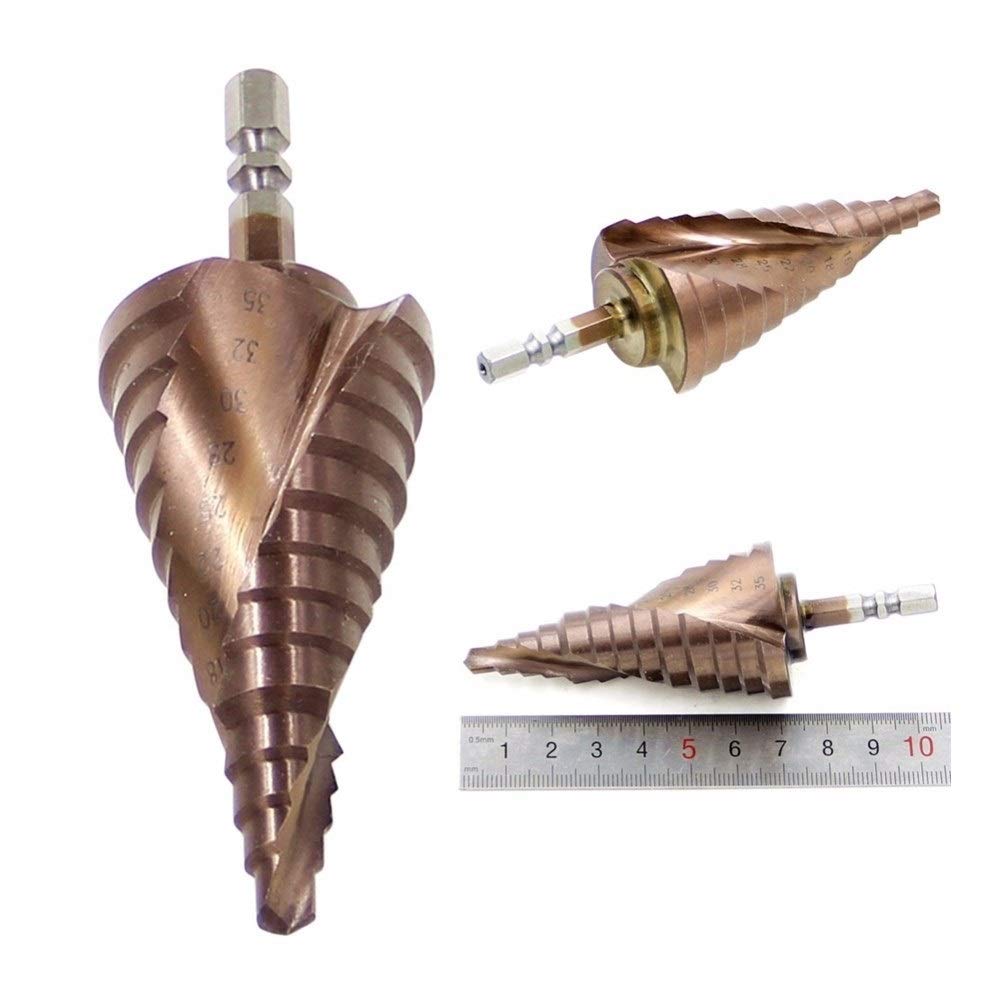 Wiertarka schodowa Wiertło stopniowe z węglika tytanu Co M35 Kobalt i Kobalt Wiertło stopniowe 13 stopni 6,35 mm Uchwyt sześciokątny Wiertło Pagoda HSS 6-35 mm