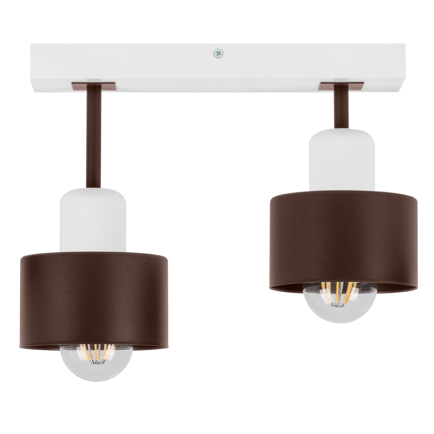Lámpara de techo LED suspensión para sala de estar cocina dormitorio moderno metal y madera haya, 2 pantallas BR30x7WE