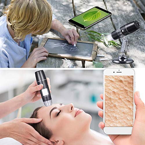 WiFi mikroskop,XVZ 50X bis 1000x Digital Mikroskoplupe, Mini-Taschen-Handmikroskopkamera mit Lichtkompatibel für iPhone… – Bild 7
