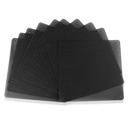 euroharry Osłona wentylatora z filtrem bardzo drobnego kurzu, wentylator komputerowy, filtr drobnego pyłu 120 mm/140 mm, osłona wentylatora, 10 sztuk (10 x 140 x 140 mm, czarna)