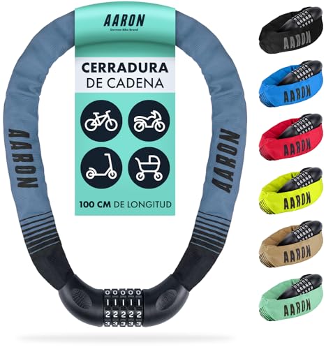 AARON Lock One candado de Bicicleta con código numérico de 5 dígitos, Alto Nivel de Seguridad, para Bicicleta eléctrica, Bicicleta de montaña, Bicicleta de Trekking, Bicicleta de Carretera