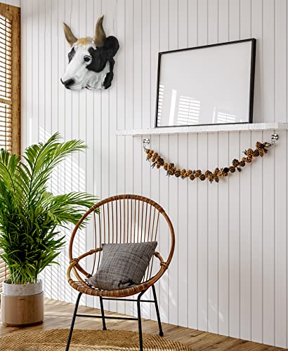 Cow Head Wall Decor Hanging, Dairy Cattle Faux Resin Pendant Sculptures, 3D Milk Cow Elegant Animal Head Wall Mount, Taxidermy Wildlife Adornment Ornament, Farmhouse Decoration Westen Art #TOP1