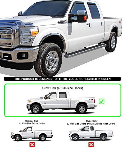 Off Roader Eboard Running Board 5" Silver Fits 1999-2016 F250 / F350 Super Duty Crew Cab (Nerf Bar | Side Steps | Side Bars) #TOP3