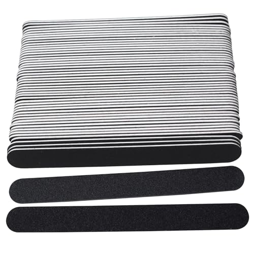Limas de uñas, 50 bloques de pulido de uñas, lima de uñas profesional de doble cara, grano 100/180, para gel acrílico, esmalte de uñas, adecuado para el hogar salón de uñas (negro)