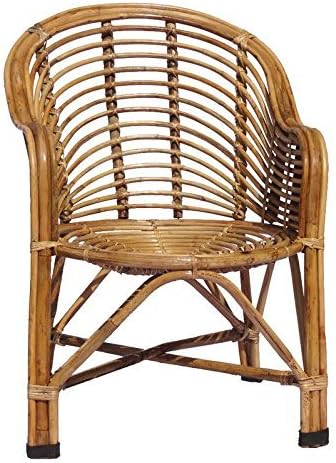 Bamboo Cane Chair with Cushion- Brown