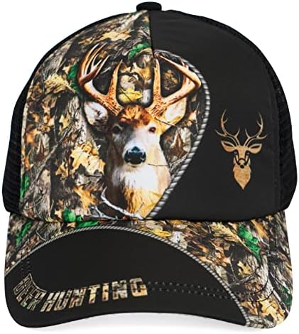 CleveFit Deer Hunting Baseball Cap Adjustable, Steel Buckle, Dad Hat One Size Fit All, Unique Design Outdoor Hat Unisex (TDNH140601MH)