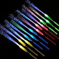 Kasyat 10 Pieces Fiber Optic Light Wand Stick Glow Flashing Wands Fiber Optic Wands LED Flashing Sticks LED Fiber Wands Colorful Flashing LED Wands for Boys and Girls Party Favors