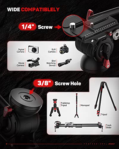Image of IFOOTAGE Video Fluid Head, Video Tripod Head for Photography, Aluminum Fluid Drag Pan Head, Lightweight Tripod Head with Quick Release Plate, for DSLR Camera, Camcorder, Monopod & Tripod, Komodo K5S
