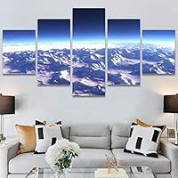 SIGNWIN 5 Panel Canvas Wall Art Modern Art Astronomy & Space Cosmic Decorative Elements Dramatic Multicolor Photography for Home Decorations Ready to Hang - 60