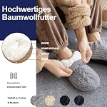 Vihir Hüttensocken Herren & Damen Winter, Rutschfeste Hausschuh Socken, Dicke Pantoffel Socken, Weiche Stoppersocken, Slipper Socken, Warme Hüttensocken Winter Weihnachtssocken Geschenk 1 Paar – Bild 5