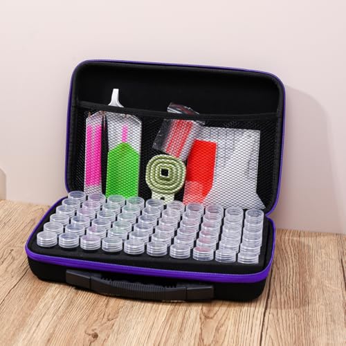 Image of doovide Diamond Painting Storage Containers, 30 Slots Diamond Painting Accessories Shockproof Jars for Jewelry Beads Rings Charms Glitter Rhinestones