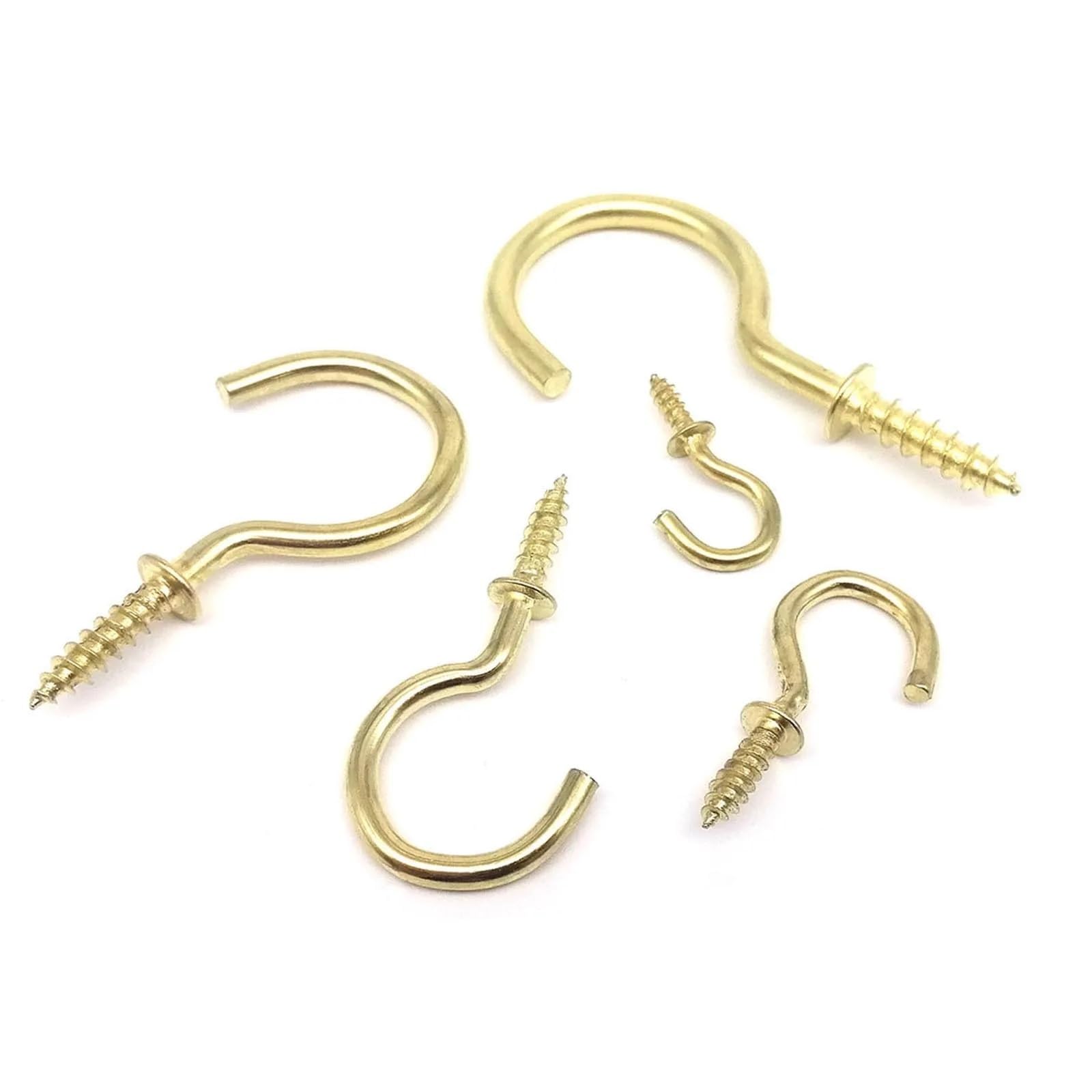 Metalowe haki sufitowe, Haki ścienne wkręcane z uchem 100 szt. 20-55mm(Length 55mm)
