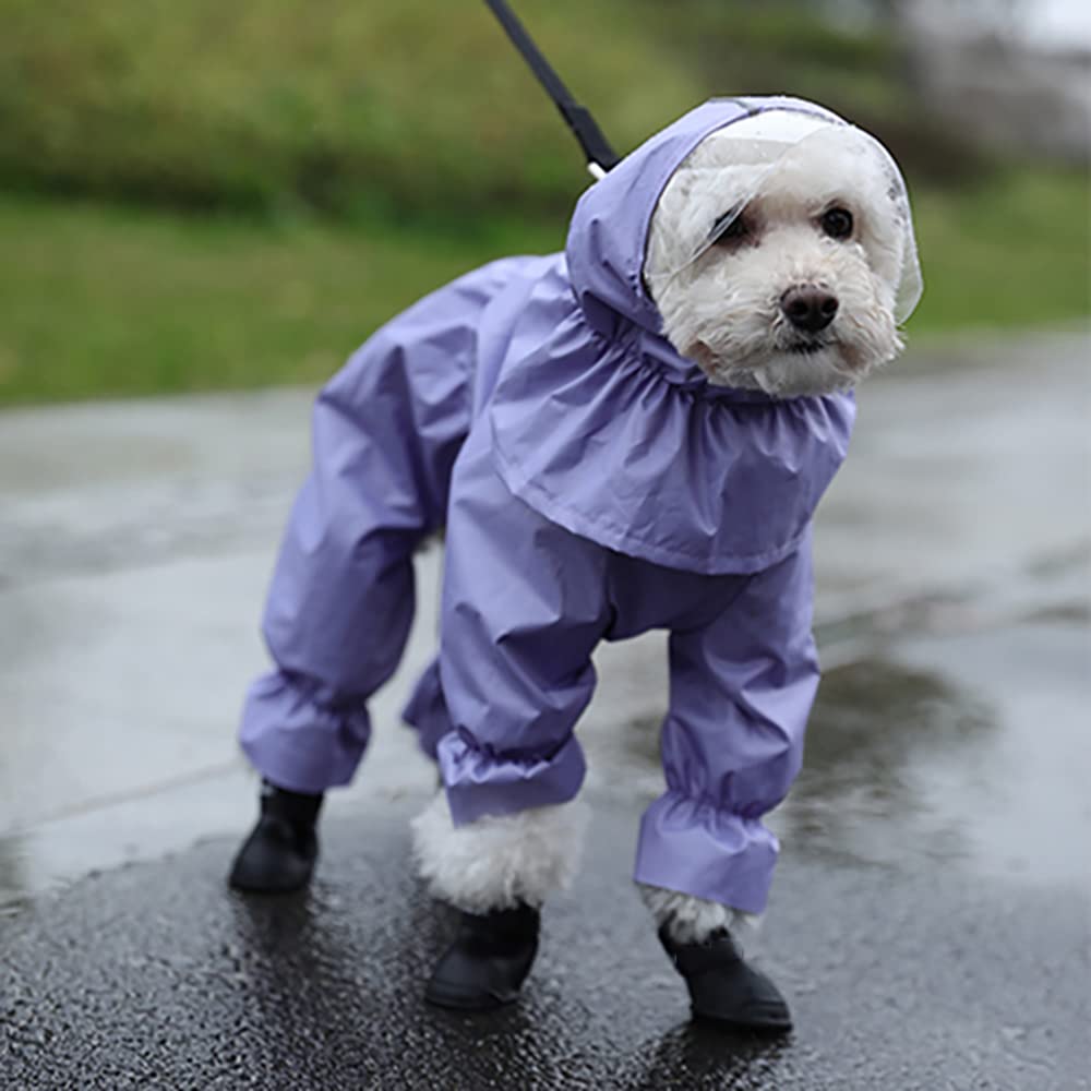 płaszcz przeciwdeszczowy dla psa, Płaszcz przeciwdeszczowy dla psa Outdoor Puppy Raincoat XS-2XL Wodoodporny płaszcz psów Kombinezon zwierząt Artykuły(Purple,XS)