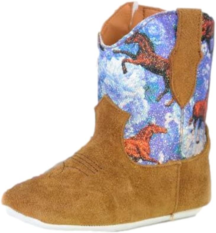 Tin Haul Infant-Girls' Bucking Flowers Western Booties Square Toe - 14-016-0007-1711 TA 2 D