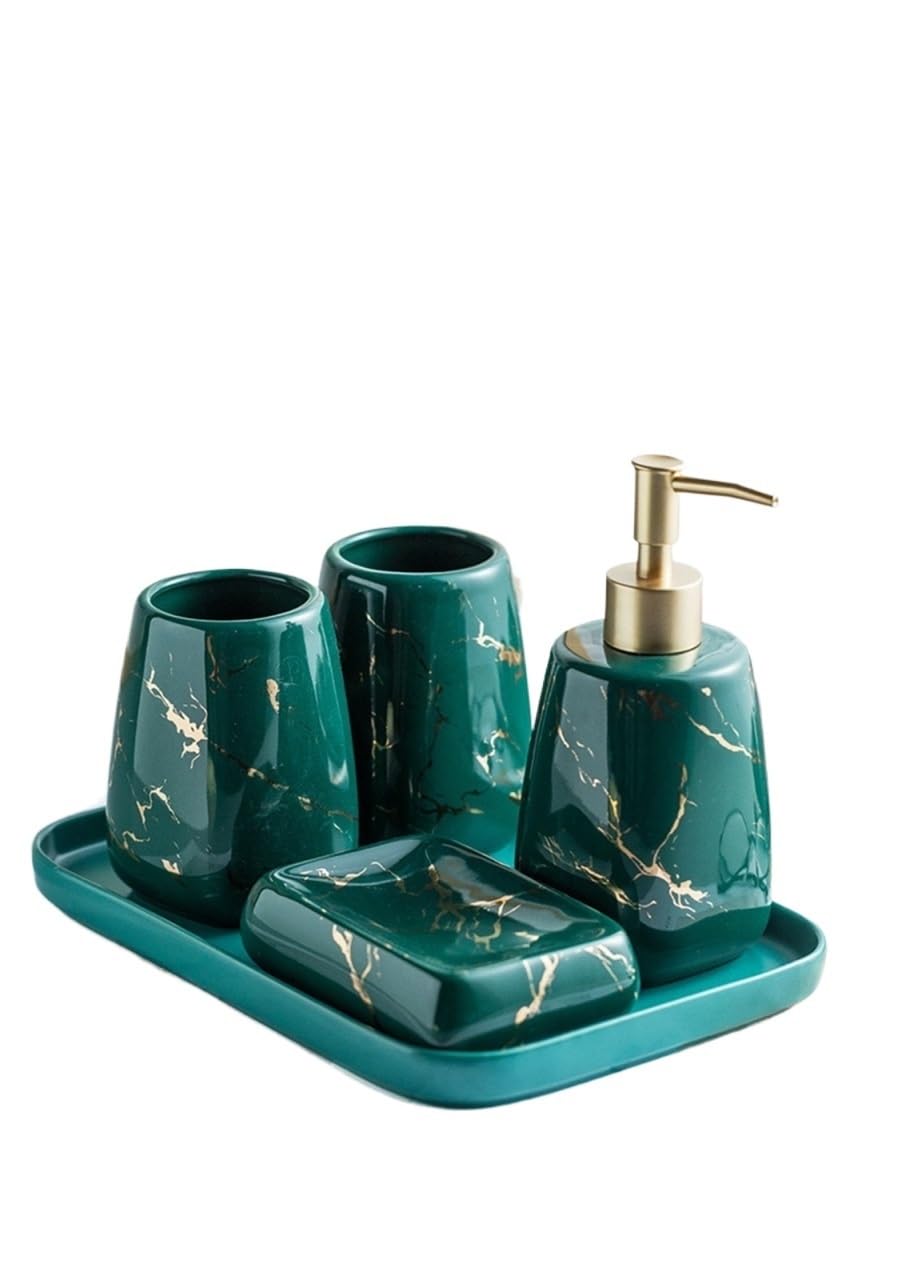 Dispensador de jabón cerámica moderno para baño con taza de enjuague bucal