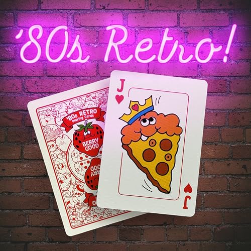 Baraja de cartas retro estilo años 80, tamaño póker miniatura 3