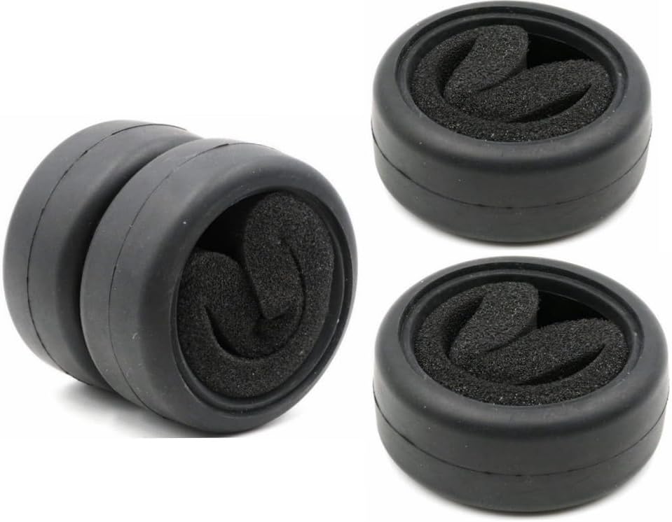 1:10 Scale Black Rubber textile Tyre fit On Road Drift tire Racing Car 2.56" OD Tires Foam Inserts(4) for Tamiya XV01,XV02,TA06,TT01,TT02, yokomo hsp,HPI,Kyosho,Kingtair RC remote control Model Car