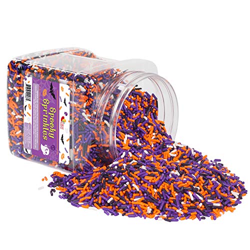 Halloween Sprinkles - Bulk Sprinkles - 1.6 LB - Orange, Black, Purple and White Jimmies