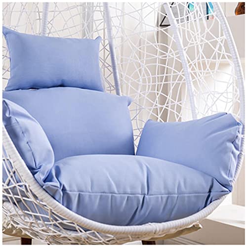 Cojín para silla colgante de huevo para exteriores, funda de repuesto impermeable con reposacabezas y reposabrazos, color azul claro para silla hamaca oscilante