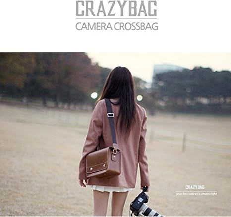Amazon Crazybag クレイジーバッグ Camera Cross Bag カメラ クロス バッグ 3 Colorsおしゃれ ショルダー カメラバッグ メンズ レディース 男女兼用 カメラ女子 デジタル一眼レフ ミラーレス一眼 お散歩カメラ 旅行 サブバッグ 斜めがけ Dark Gray カメラバック