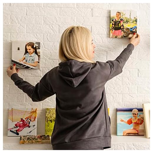 M&G PRINT Cuadros personalizados con tus fotos | 20x20 CM |4 Unidades | Lienzo impreso y tensado sobre bastidor de madera. Pack de 4, 6 y 8 Unidades. Para decoración y regalar. (Pack 4 Unidades)