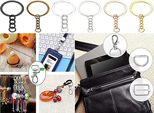 Image of DIY Crafts 5 Pcs Slide Buckles, Silvery, Swivel Clasps with D Rings Slide Buckles Set Lanyard Snap Hooks Keychain Clip Hooks D Keychain Rings Lobster Cla (5 Pcs Slide Buckles, Silvery)