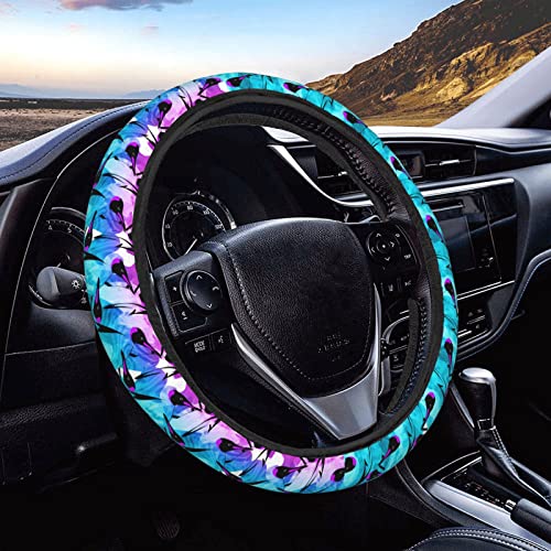 FeHuew Tie Dye Penguin Seamless Steering Wheel Cover for Women, Girls 15 inch Universal Auto Car Anti Slip Wrap Steering Wheel Covers Fit for Vehicles, Truck,SUV
