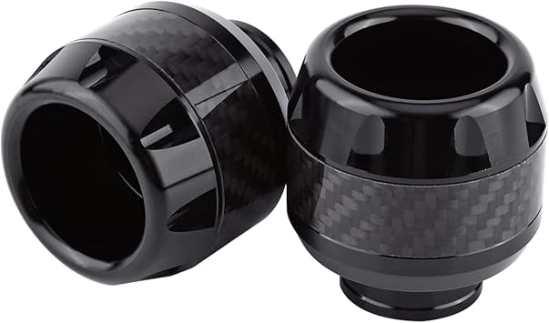 Carbon Fiber Motorcycle Front Fork Frame Sliders, Motorcycle Crash Protector, High Quality CNC Machined Fork Sliders with Left and Right Pair, Durable Wear for Bike Prote Black